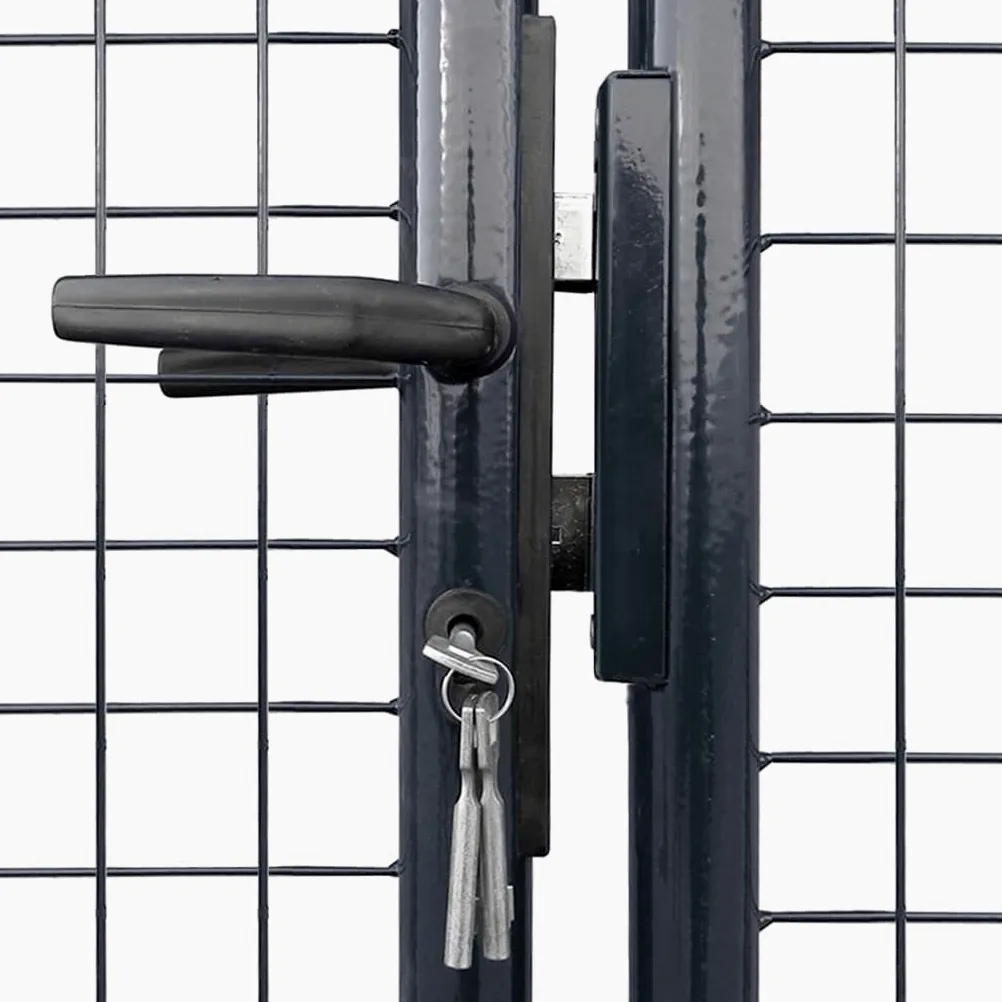 Gecheer Cancello,da Giardino,Esterno,in Acciaio Zincato,Grigio Antracite,306x125 cm,Cancello,Doppia Anta,Cancello,da Giardino,Esterno,Cancello, Metallo,Cancello, Acciaio,Cancello, per Esterno