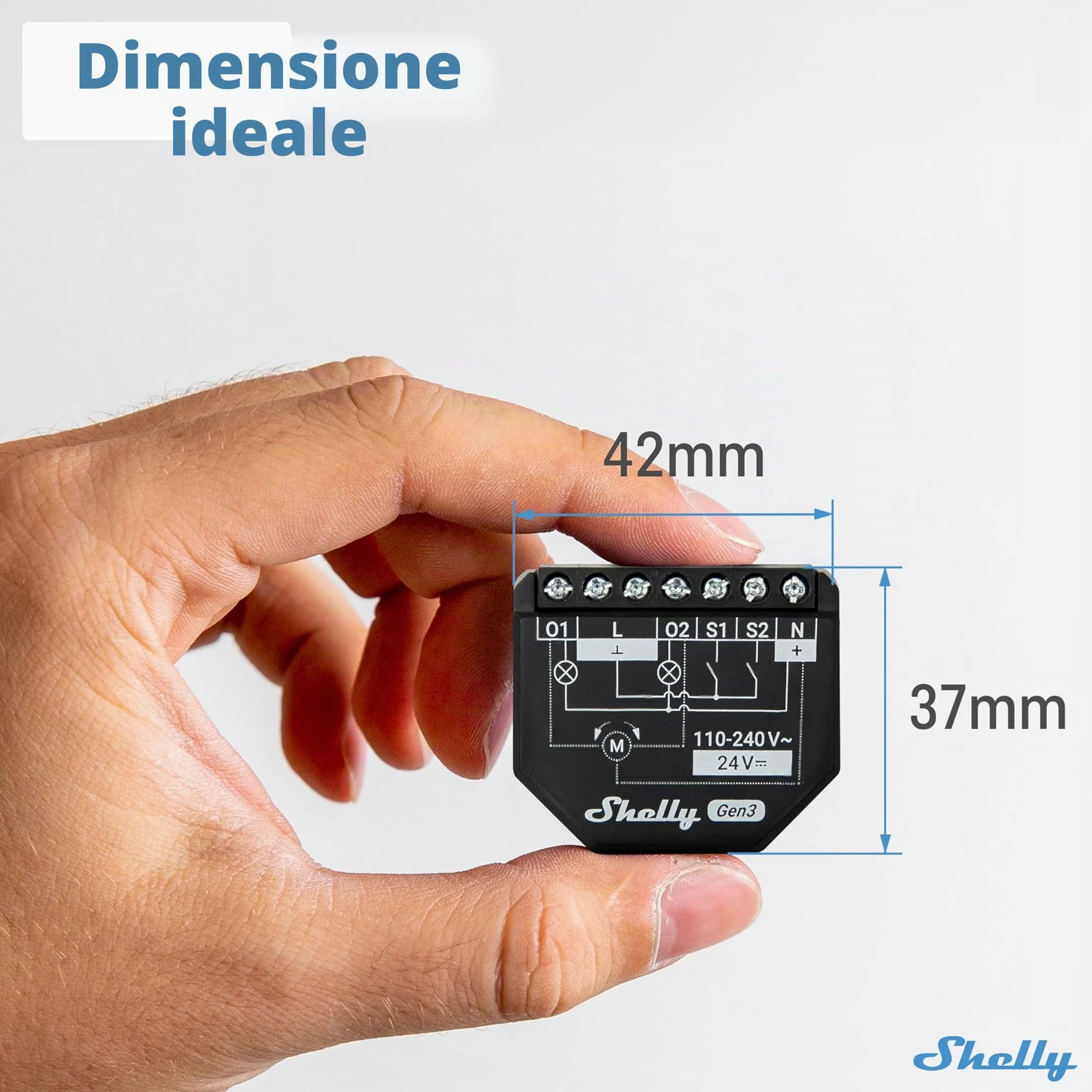 Shelly 2PM Gen3, Wi-Fi Interruttore Intelligente Relé, 2 Canali, 16А, Monitora il Consumo di Energia, Controllo Remoto e Automazione, Illuminazione, Nessun Hub Richiesto, Alexa, Google Home (4 pezzi)