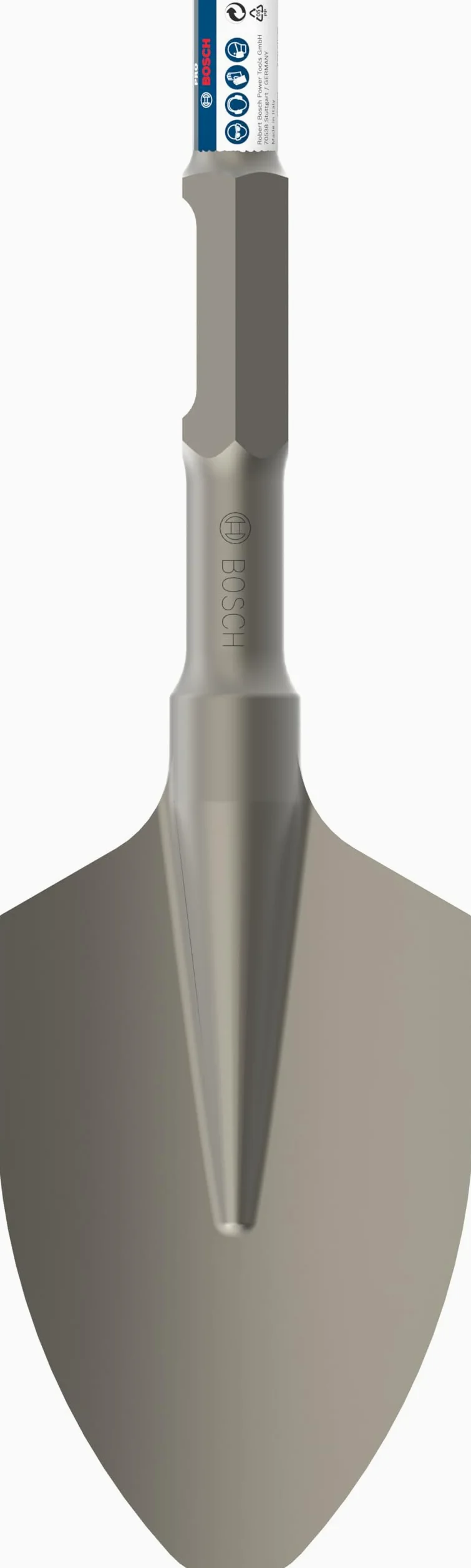 Bosch 1x Scalpello a spatola PRO Hex 30-4C, arrotondato (per Terreno, Ghiaia, Ø mm, Professional Accessorio Sezionatori)