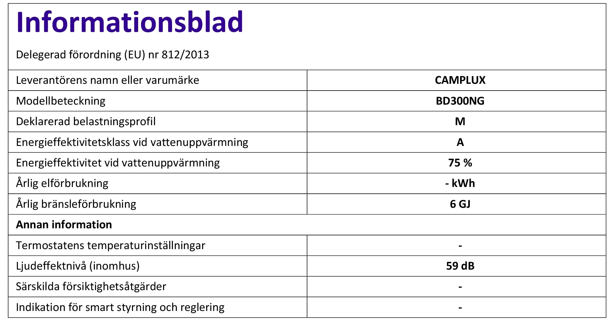 CAMPLUX BD300NG Scaldabagno a Gas 11 Litri, ErP/Low NOx, a Metano, 20mbar, 22kW, 3V, Bianco
