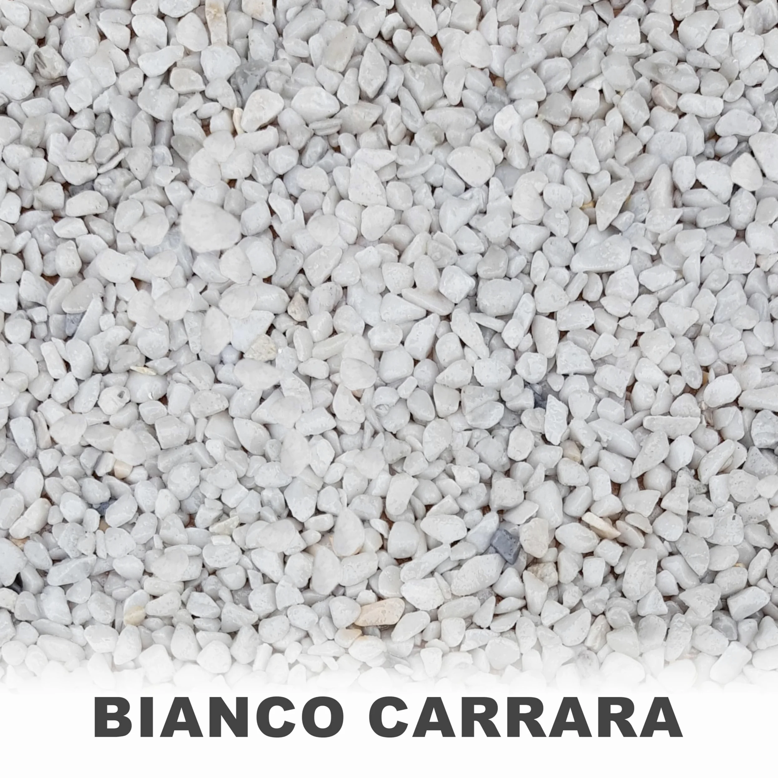 Tappeto da pavimento in ghiaia marmorizzata GHIAINO RESINATO W730 Bianco Carrara 1-4mm - 2qm