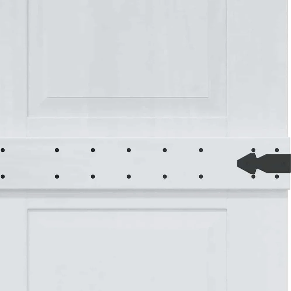 vidaXL Porta del fienile Corona 100 x 210 cm Legno Massello di Pino, Porta scorrevole elegante, design rustico, divisorio interno resistente, salvaspazio e facile da montare