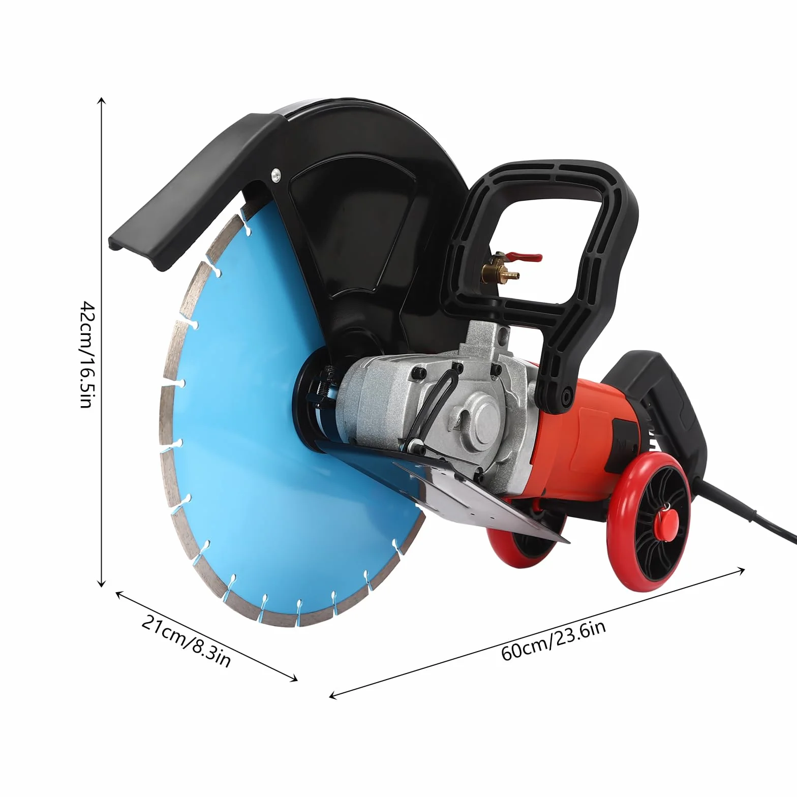 Sega Elettrica per Calcestruzzo, 4000 W, 165 mm, Profondità di Taglio per Mattoni, Granito, Marmo, Cemento con Lama per Sega in Diamante e Acciaio al Carbonio