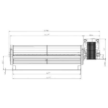 Ventola tangenziale EBM QLN65/2400-3030 Motore Destro