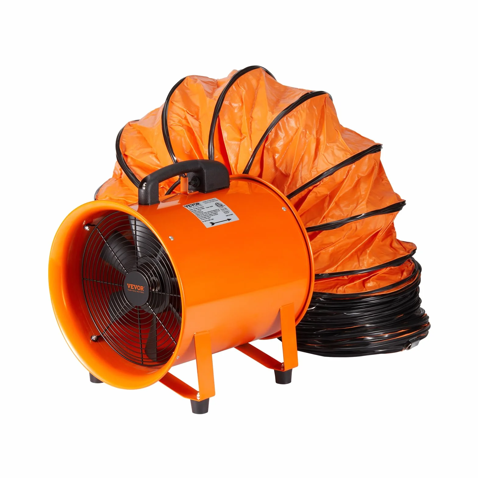 VEVOR Ventilatore Portatile, 900W Aspiratore Estrattore d'Aria Condotto Industriale Diametro 406,4 mm, Tubo Flessibile 5 m Volume d'Aria 8792 m3/h 2 Marce per Aspirare Polvere Fumo Impermeabile IP44