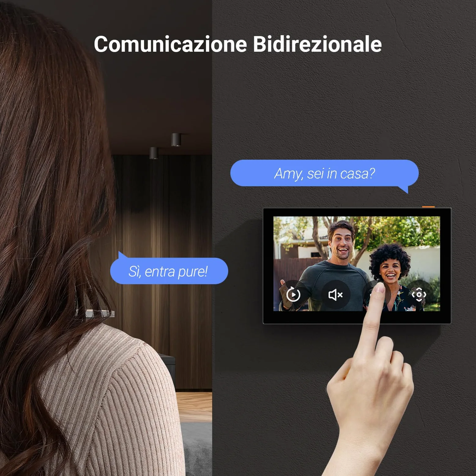 EZVIZ Schermo intelligente interno, touchscreen a colori da 7" senza fili con batteria da 4600 mAh, audio a 2 vie e vista dal vivo, facile da installare, SD7