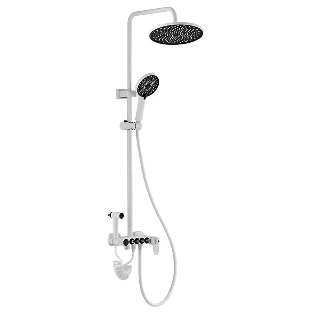 Soffione doccia combinato, soffione doccia a pioggia ad alta pressione da 25,4 cm, con braccio di estensione regolabile, funzione display digitale e soffione portatile a 3 impostazioni