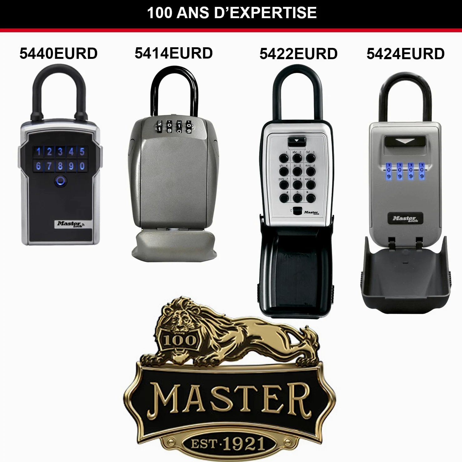 Master Lock 5440EURD Cassaforte per chiavi con Bluetooth con combinazione, Archetto, Resistente agli agenti atmosferici, Mini cassaforte per chiavi Select Access Smart