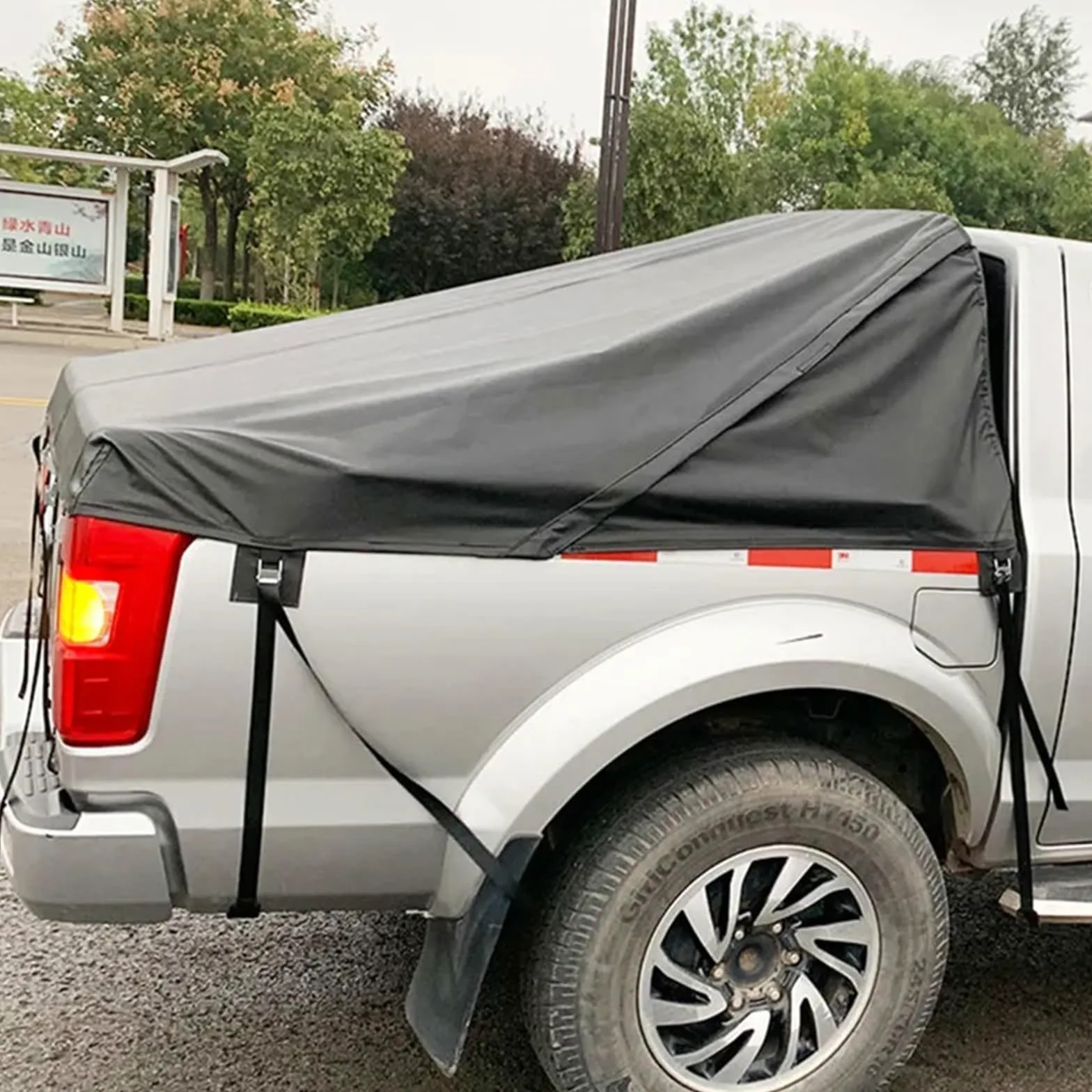 Telo Per Cassone Per Camion Copricassone for camioncino impermeabile Per Sicurezza Delle Merci(Black,5.5-ft. Bed)