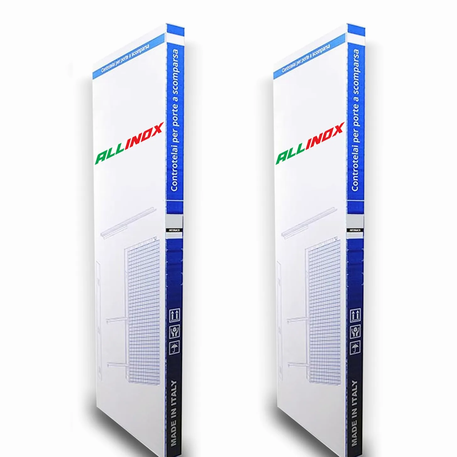 ALLINOX Controtelaio Per Porte Scorrevoli Anta Unica In Acciaio ZINCATO Per Cartongesso Sistema Porta a Scomparsa Telaio Salvaspazio Da Interno MADE IN ITALY (700x2100x100)