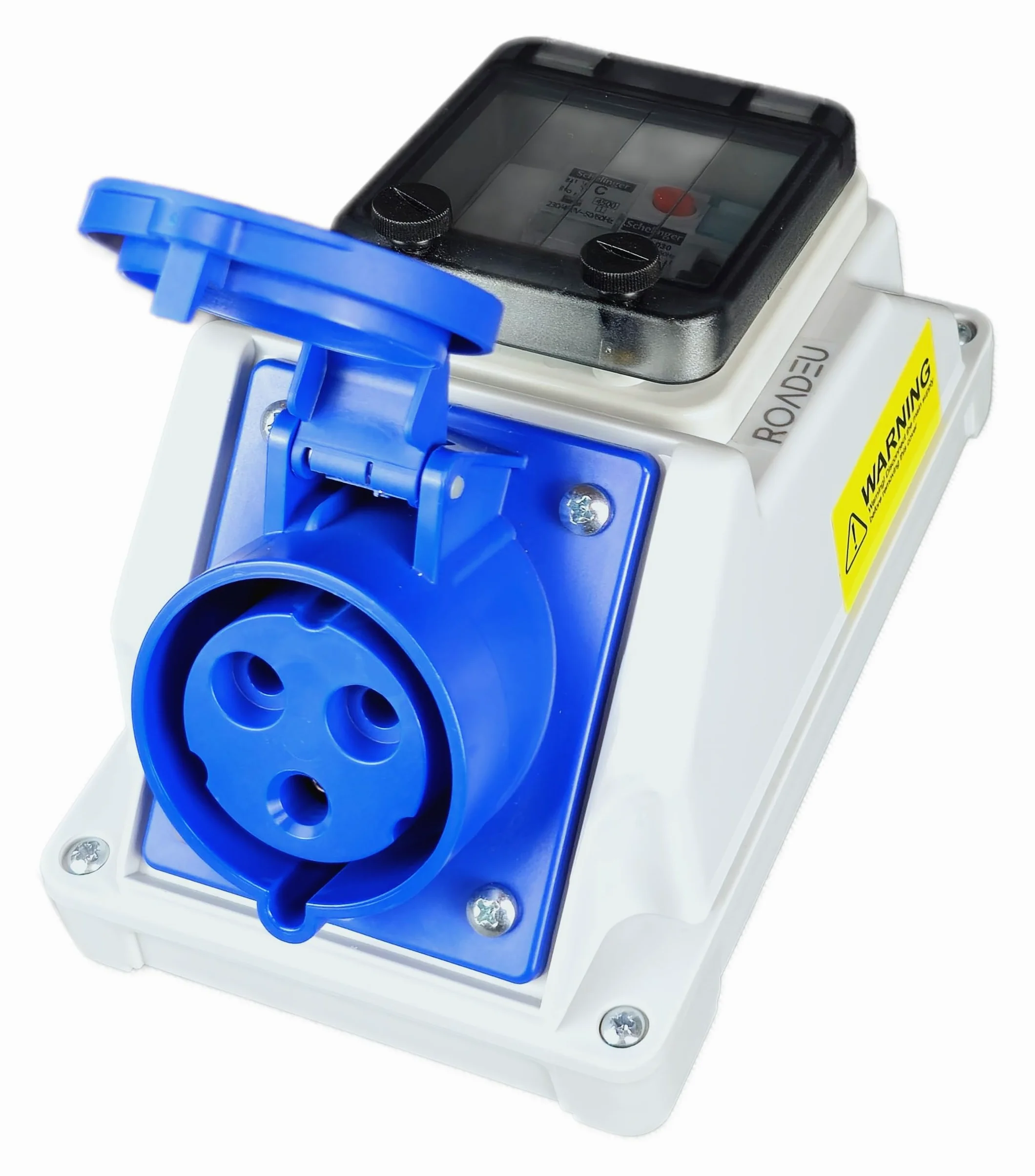 RoadEu - Presa CEE 16A e interruttore differenziale - 230V 3P Presa monofase con interruttore, presa a muro con interruttore automatico