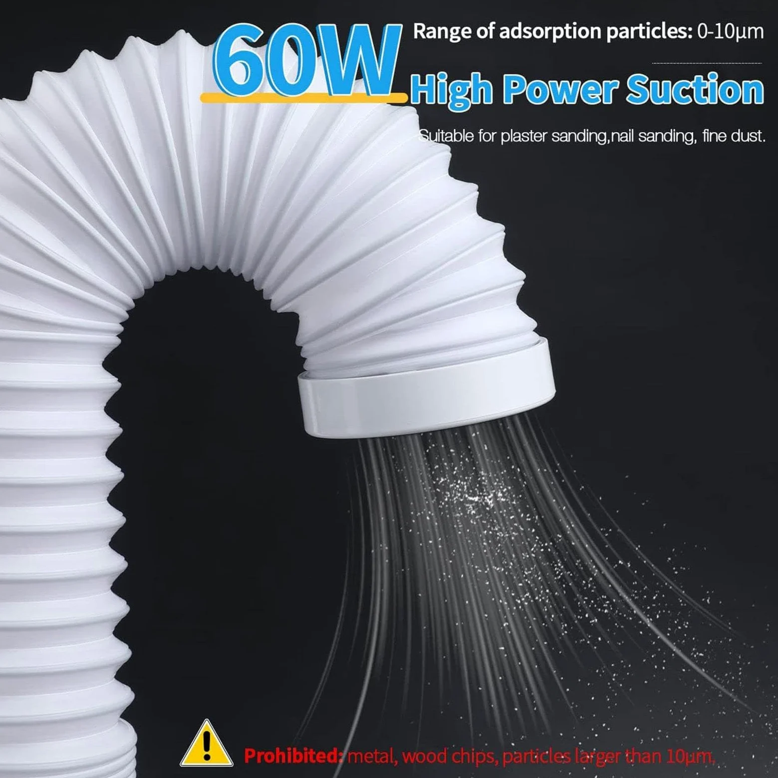Aspiratore di polvere for lucidatura dentale, aspiratore di polvere for laboratorio odontotecnico, aspirapolvere dentale da tavolo con ventola e tubo telescopico a LED, design a gomito for lavori odon