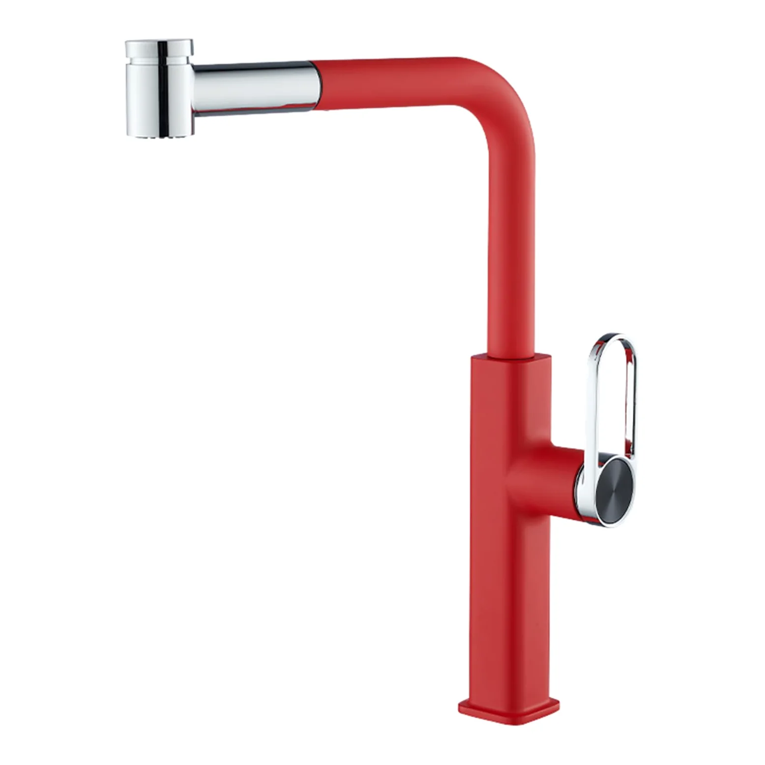XJTNLB Rubinetto Lavello Cucina Doccetta Estraibile Rubinetti da Cucina Rosso Miscelatore Monocomando per Acqua Fredda e Calda