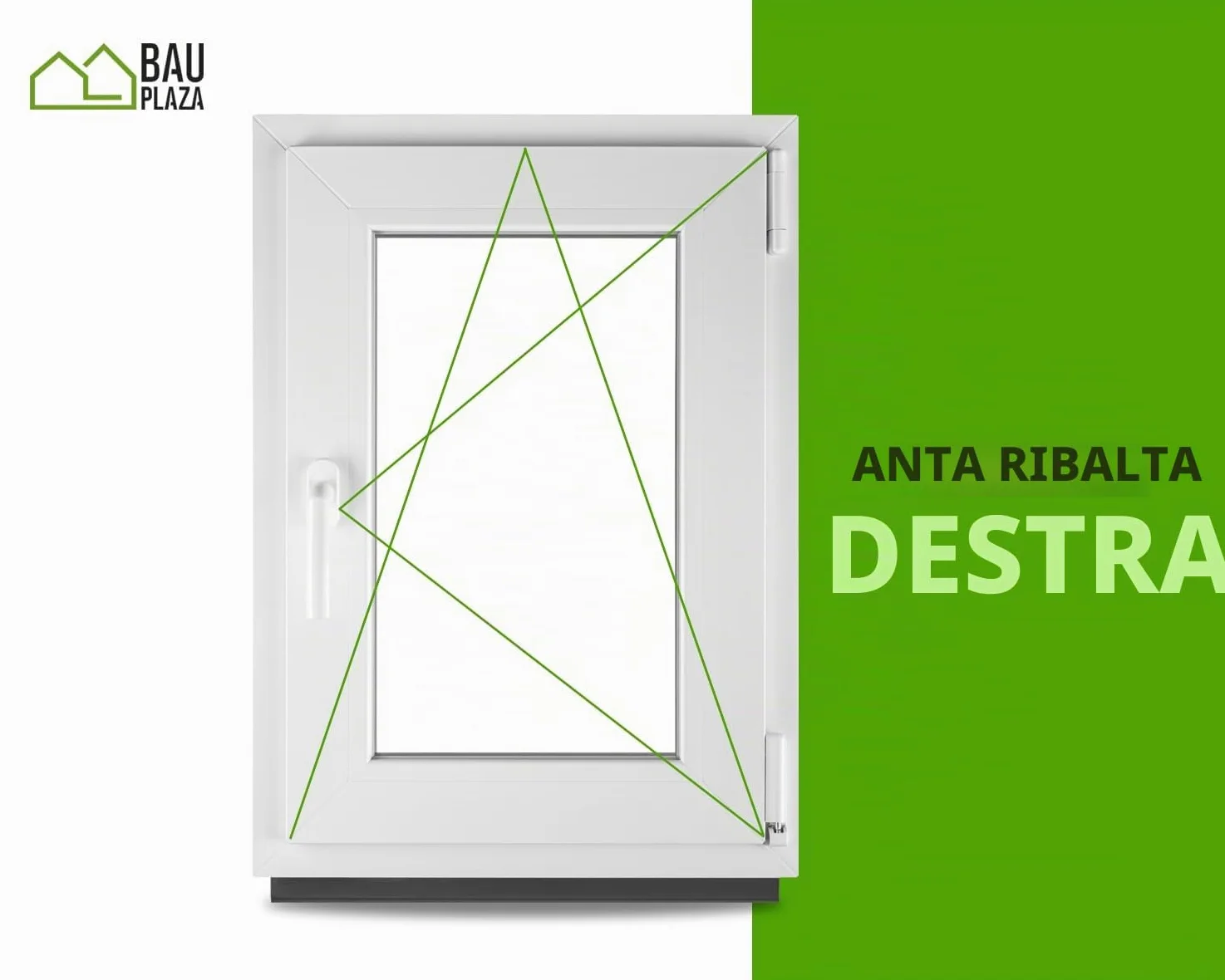 Finestra Serramenti in pvc Bianco - Vetro camera Larghezza x Altezza 60 x 80 cm apertura Destra 600 x 800 mm Funzione Girevole - Ottima scelta