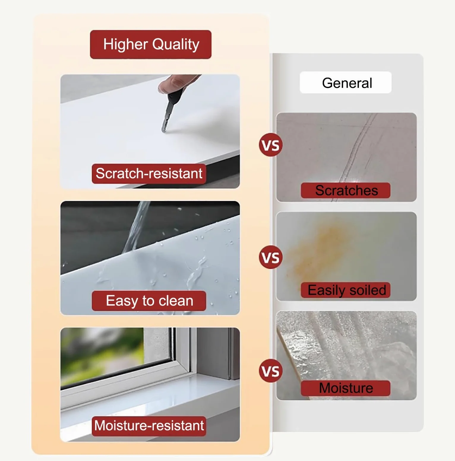 Davanzale Interno Finestra Davanzali con Finitura in Marmo, Piastra per Finestre Bianche Pure per Arredamento Camera da Letto, Piastra Di Copertura per Finestre Personalizzabile per Ristrutturare Vecc