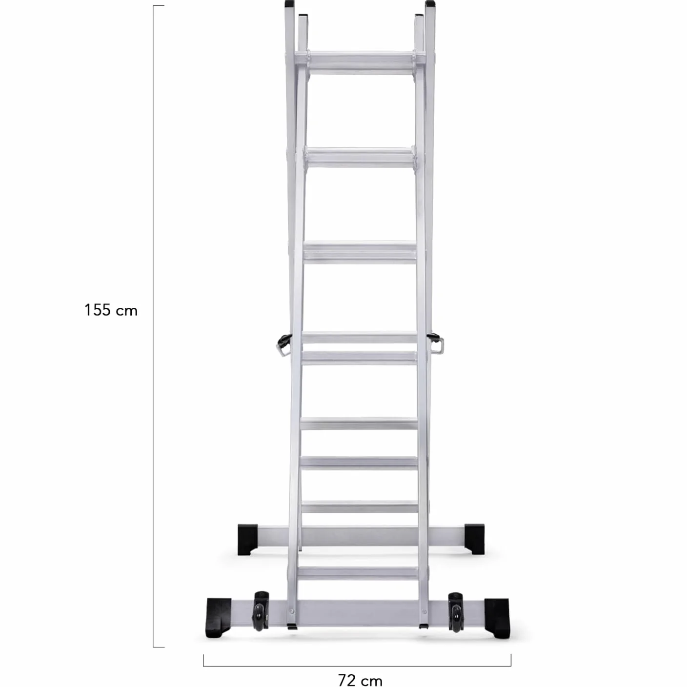 IDMarket - Ponteggio a scala multiuso in alluminio con piattaforma modulare su ruote, altezza 165 cm