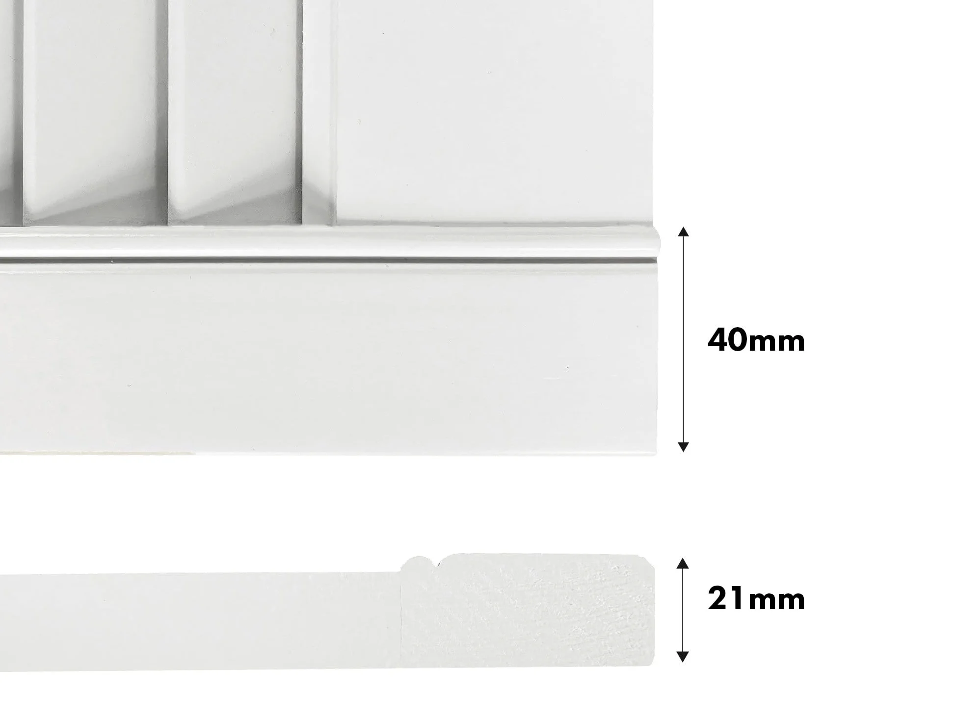DecoMeister Porte a Lamelle in Legno 394x606 mm Confezione da 2 - Porta Lamella Pino Massiccio - Anta per Armadio a Persiana Aperta - Frontali Mobili e Antine per Guardaroba - Preverniciato Bianco