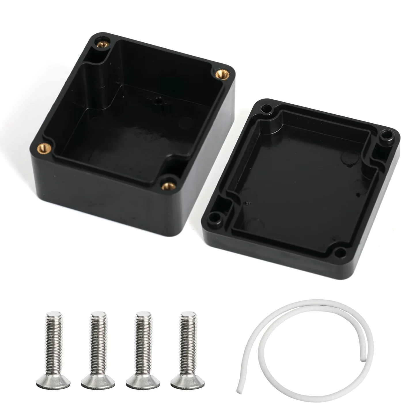 6pezzi Scatole di giunzione impermeabili, connettori per cavi elettrici esterni IP67, scatole di progetto in ABS, scatole di giunzione per cavi di prolunga (63x58x35mm, nero)