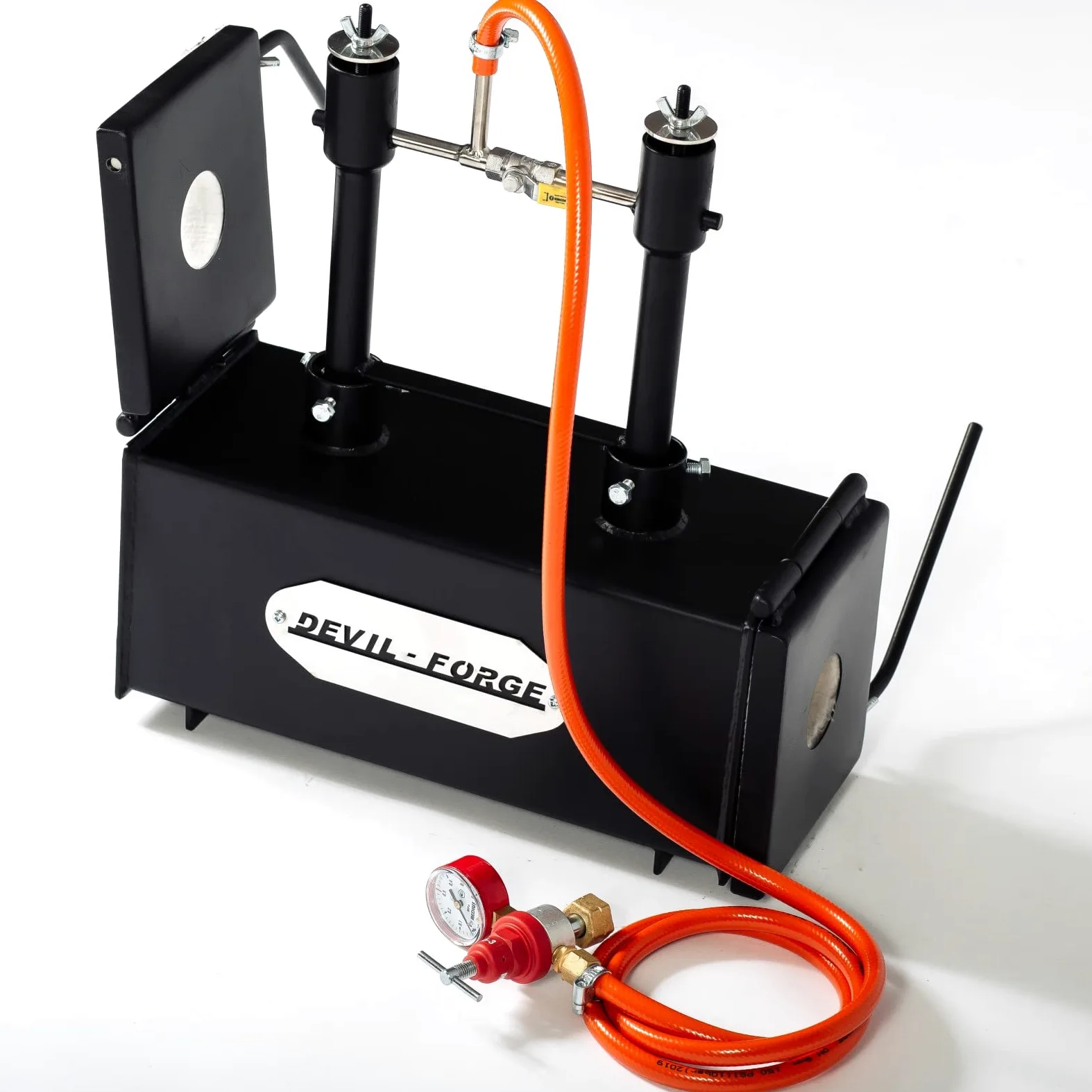 DEVIL-FORGE Forgia a Gas Propano DFPROF2+2D Fucina con 2 Bruciatori DFP (160.000 BTU) uso 1o2, 2 porte, Fabbricazione di Coltelli, Lavorazione dei Metalli, Fabbro, Maniscalco 1370°C