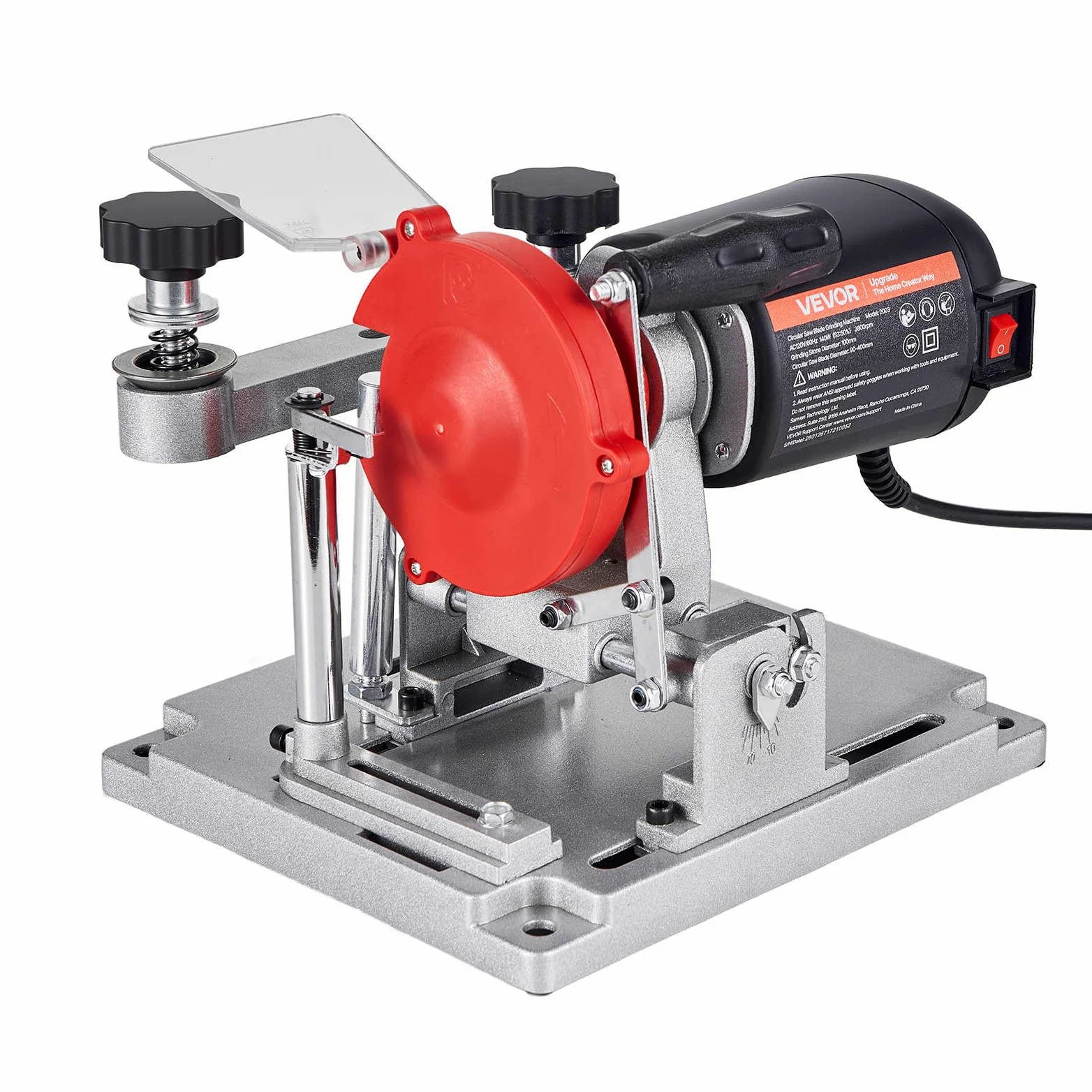 VEVOR Affilatrice per Lame Circolari Potente 140 W e 5700 RPM, Affilatrice per Dischi da Seghe Circolari Mole in Ceramica e Diamante da 10 cm, Adatta per Lame Circolari con Diametro da 9 cm a 40 cm