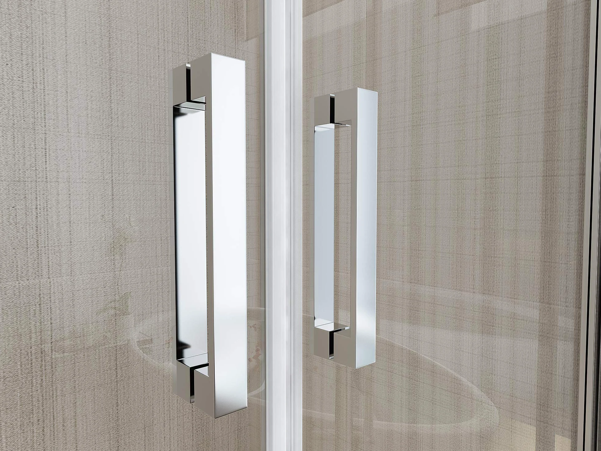 Porta Doccia Scorrevole Con Apertura Centrale Vetro 6 mm anti-calcare H.190 cm (163-168 H.190 cm)