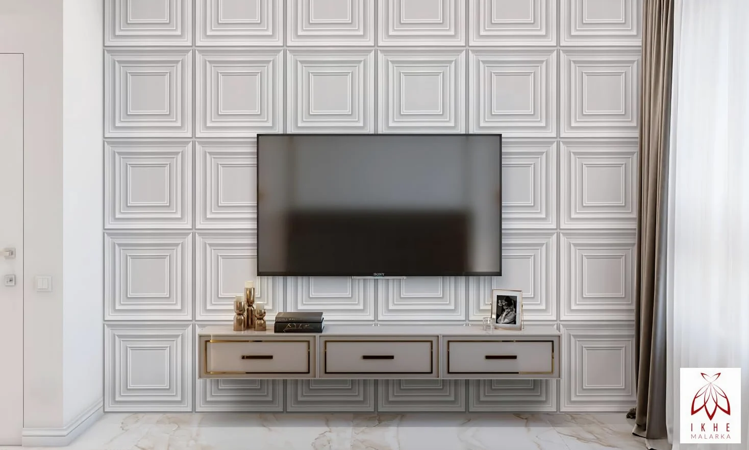 Pannelli 3D murali decorativi in ​​plastica PVC per pareti & per soffitto >50 cm x 50 cm< effetto 3D, impermeabili, duri. Spessore 1mm