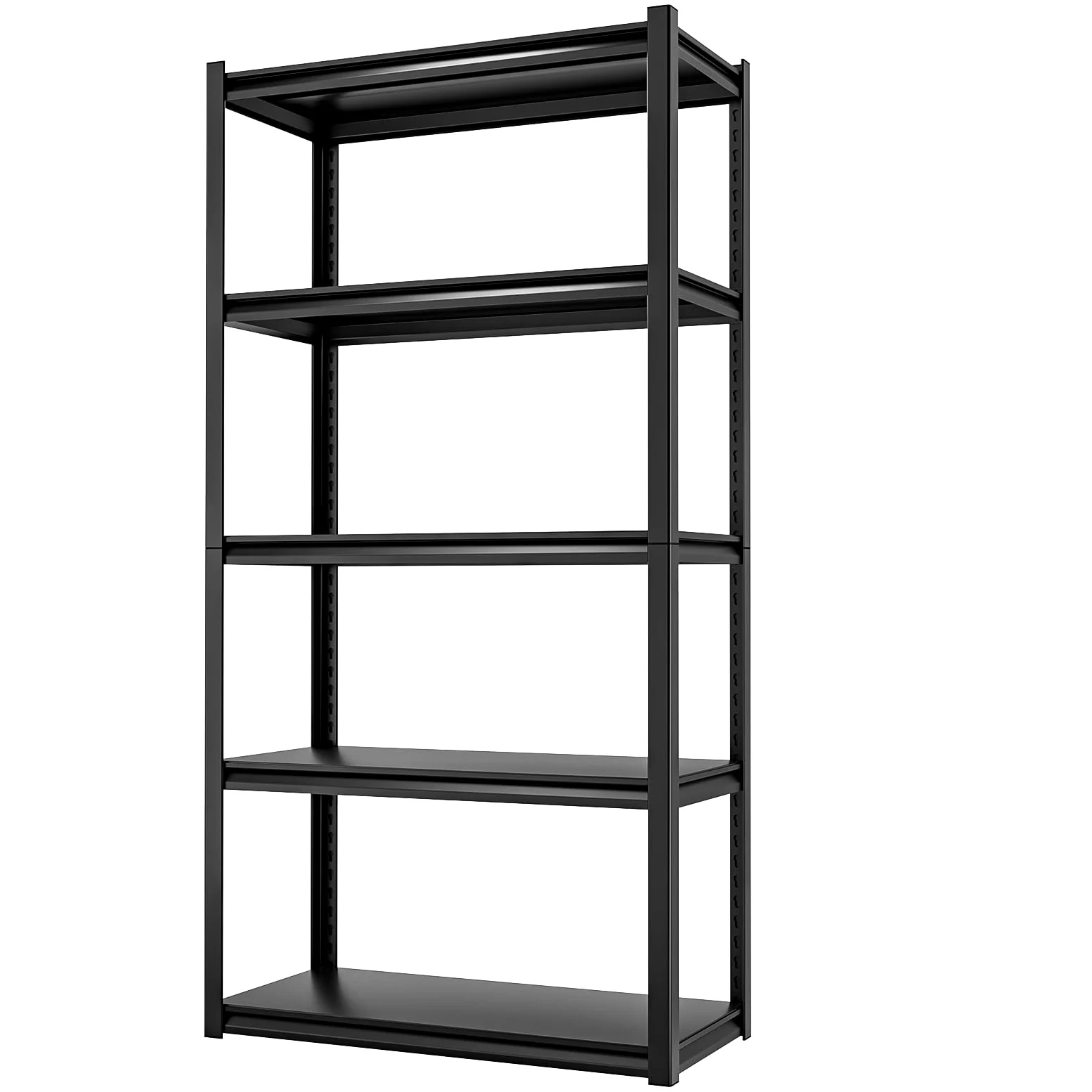 Himimi Scaffale Metallico Industriale 5 Ripiani 1000 kg Scaffale di Stoccaggio Robusto con Ripiani Regolabili in Altezza Scaffale Aperto per Cantina Garage Magazzino Cucina Scaffale 90x40x182 cm Nero