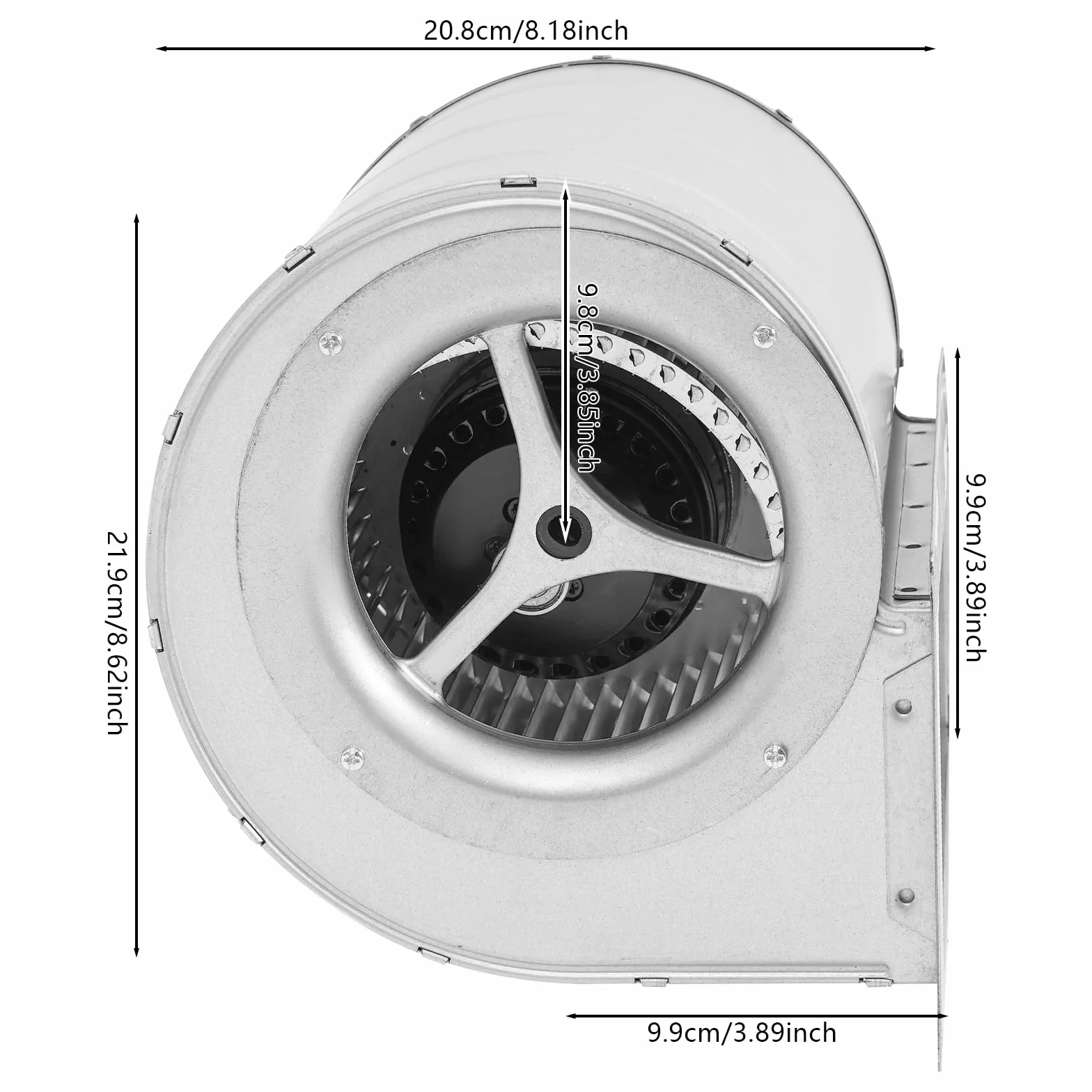 Ventilatore radiale con doppia aspirazione 150 W AC 220 V – girante Ø 146 mm, per aspirazione, ventilazione, officina e macchinari