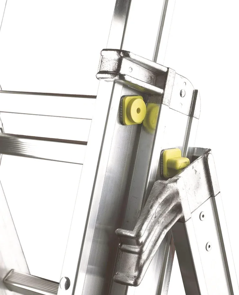Svelt Scala Professionale in Alluminio 3 Tronchi Serie Deluxe – Posizione Doppia, Zoppa e a Muro – Stabilizzatore Regolabile, Pioli Inclinati, Dispositivo Antiribaltamento – 6+7+7 gradini