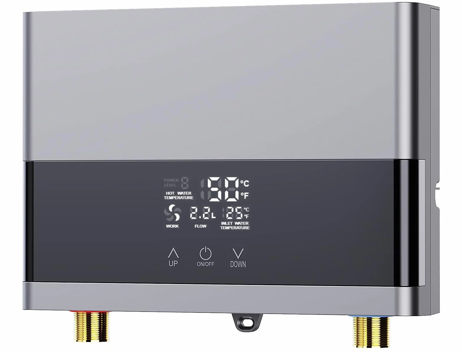 Scaldacqua istantanea elettronico, 6000 W 220V Scaldacqua Istantaneo a Parete Mini Scaldabagno Istantaneo Elettrico con Display LED Della Temperatura, scaldabagno elettrico per Cucina e Bagno (Sliver)