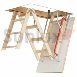 Optistep - Scala retrattile per soffitta in legno, dimensioni cornice (P x L x A): 60 x 120 x max 280 cm, sportello coibentato