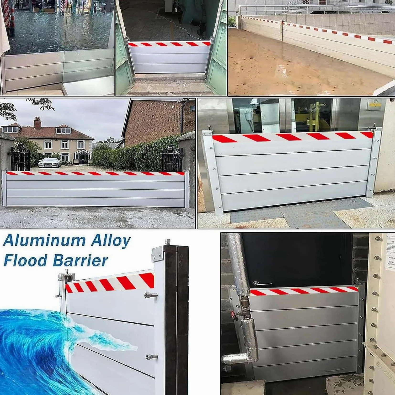 Barriera Antiallagamento Residenziale, Alluminio Paratie Antiallagamento, Barriera Antiallagamento Per Garage In Lega Di Alluminio, Impermeabile(100x40cm)