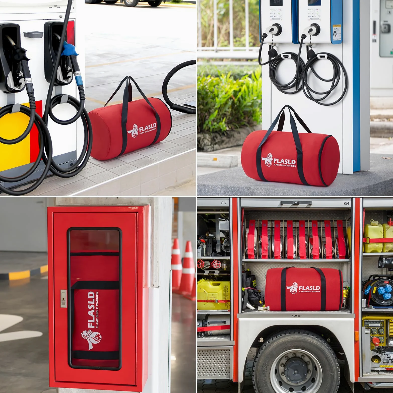 FLASLD Coperta antincendio per auto, 6 x 9 m, Coperta antincendio di Grandi Dimensioni per Auto e Garage - Coperta di Emergenza per la soppressione del Calore, estintore Spesso