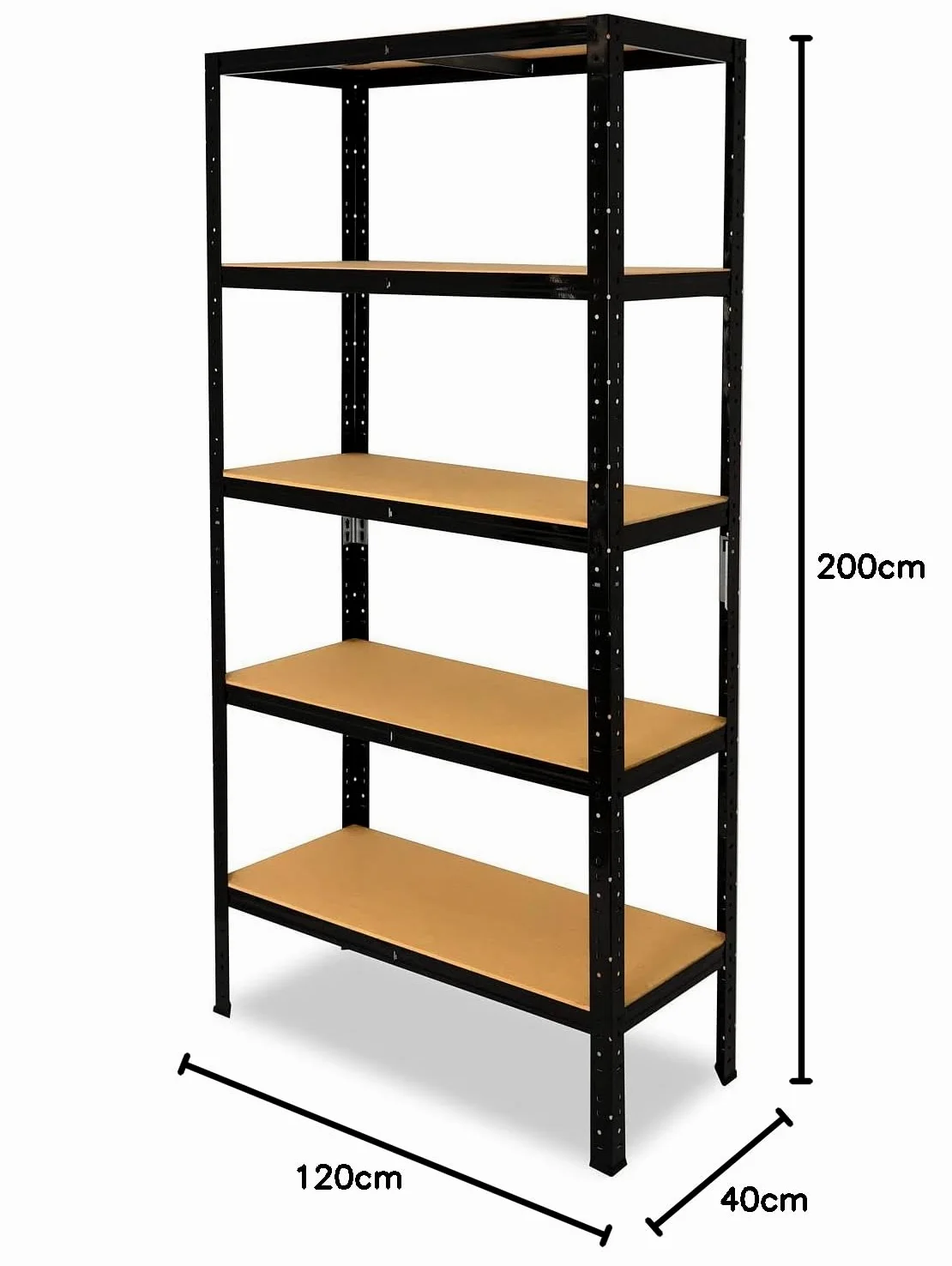 shelfplaza Scaffale per carichi pesanti 200 x 120 x 40 cm, 5 ripiani da 175 kg, capacità di magazzino e cantina in metallo