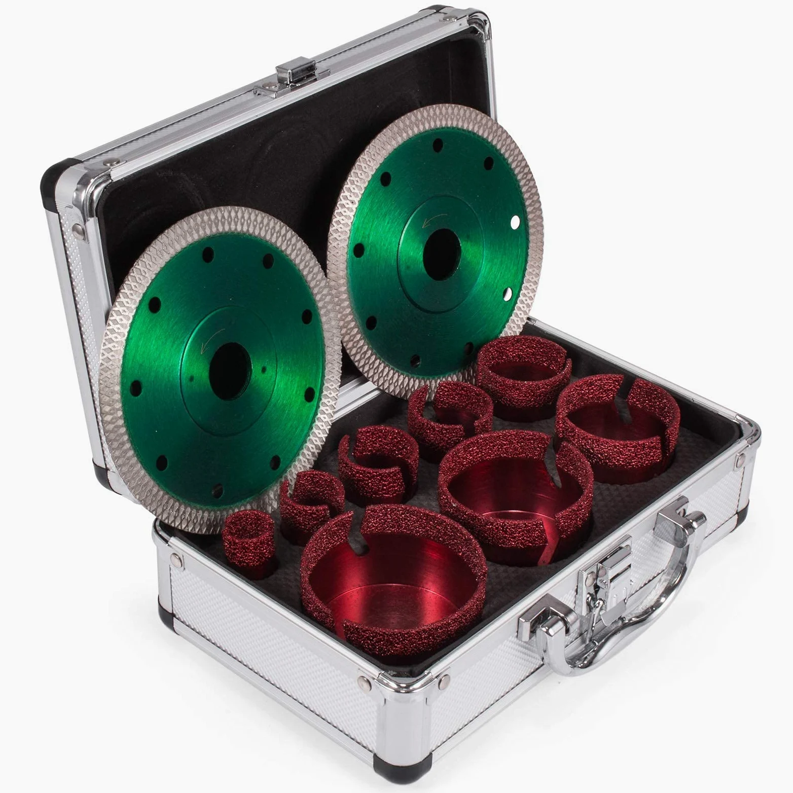 10 Pezzi Punte Diamantate per Trapano M14 (per Smerigliatrice Angolare) Sega a Tazza Diamantati per Piastrelle, Granito, Marmo e Porcellana, dal diametro di 20, 25, 32, 35, 40, 50, 60, 68 mm