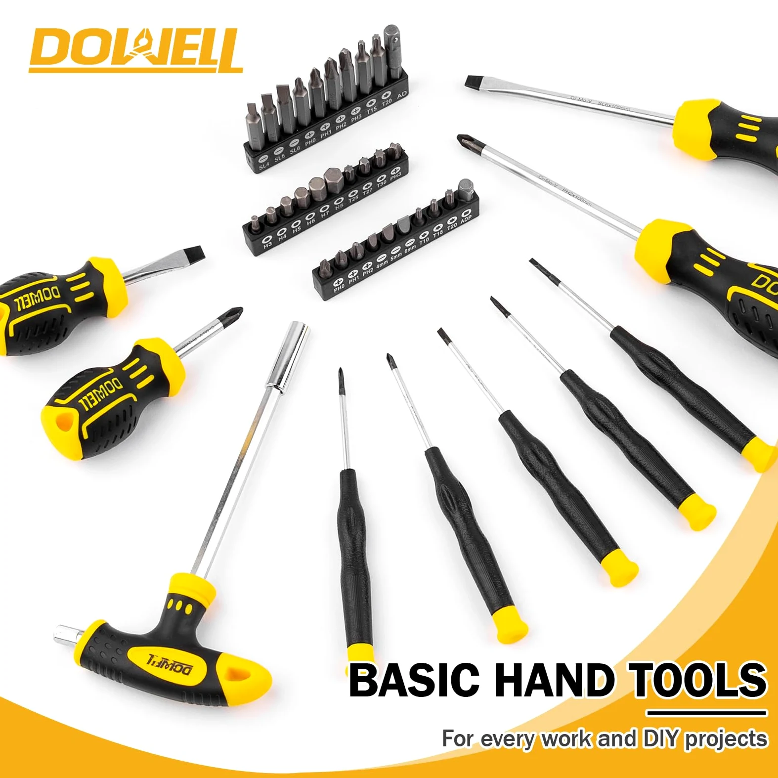 DOWELL Kit di attrezzi per meccanico, set di chiavi a cricchetto per riparazione auto, set di 168 pezzi, kit di utensili manuali, scatola di stoccaggio