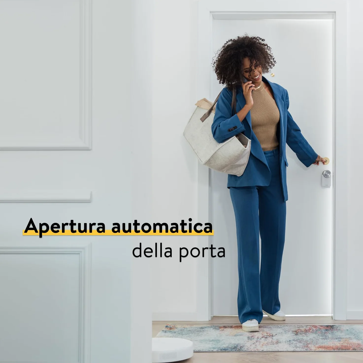 Nuki Smart Lock Pro (quarta generazione), serratura smart con WiFi e Matter per l'accesso remoto, serratura elettronica che trasforma lo smartphone in chiave, con Power Pack batterie, bianco