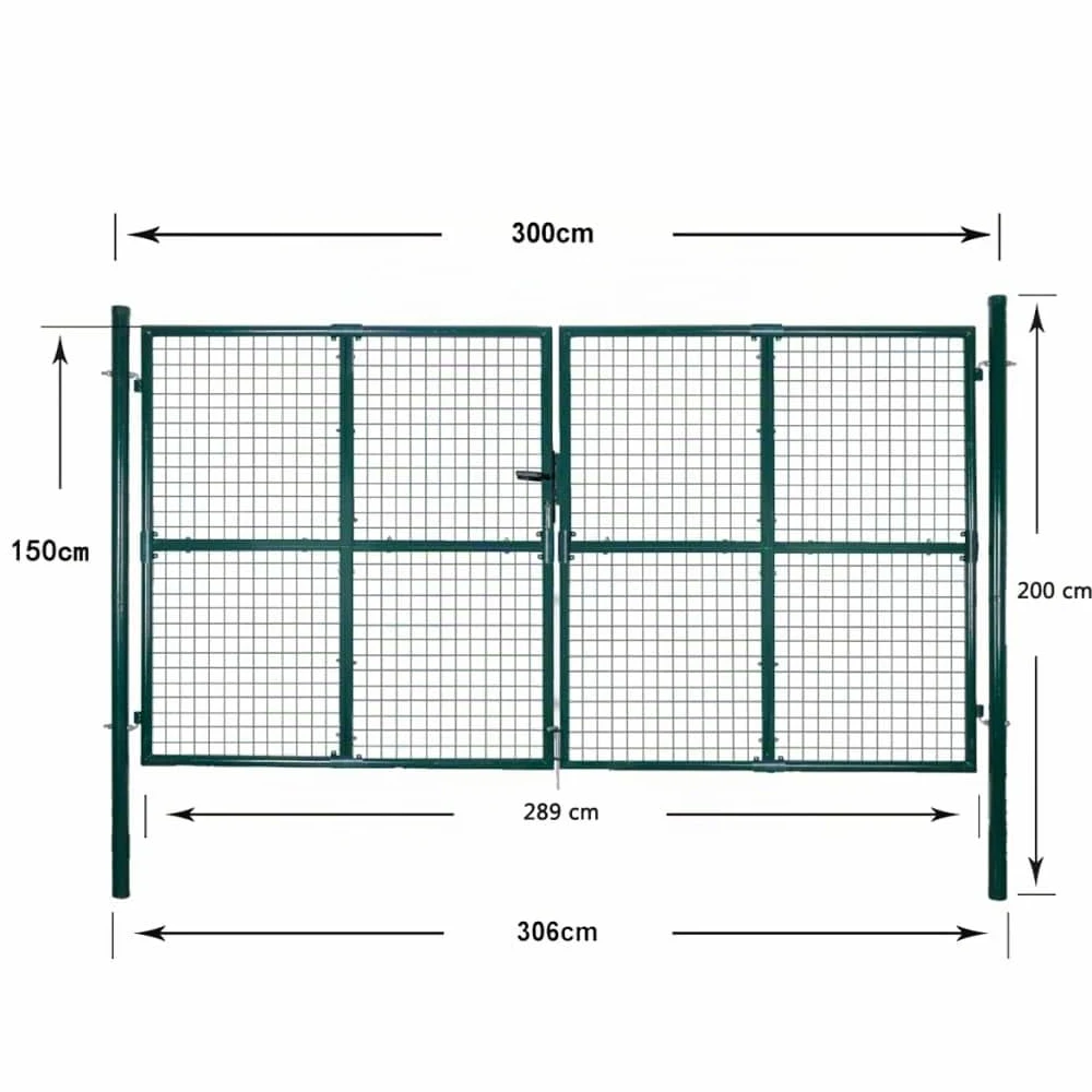 vidaXL Cancello per Recinzione a Doppia Porta 300x150 cm in Acciaio Verniciato a Polvere