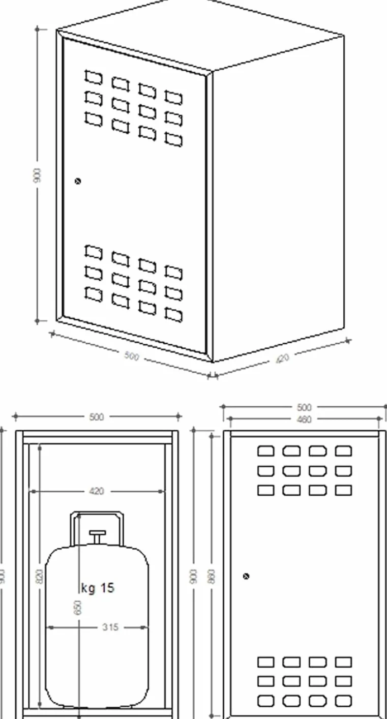Armadio Porta Bombola Gas Da Esterno In Lamiera Zincata RINFORZATA Armadietto Con Chiusura a Chiave e Sistema Di Ventilazione Per Stoccaggio Sicuro (1 BOMBOLA)