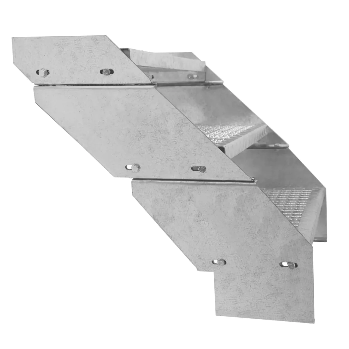 Scala in metallo a 8 livelli regolabile in altezza 90 cm di larghezza Acciaio zincato argento 8 gradini regolabili Griglia resistente alle intemperie Spessore asta 5 mm Kit di fissaggio GRATUITO