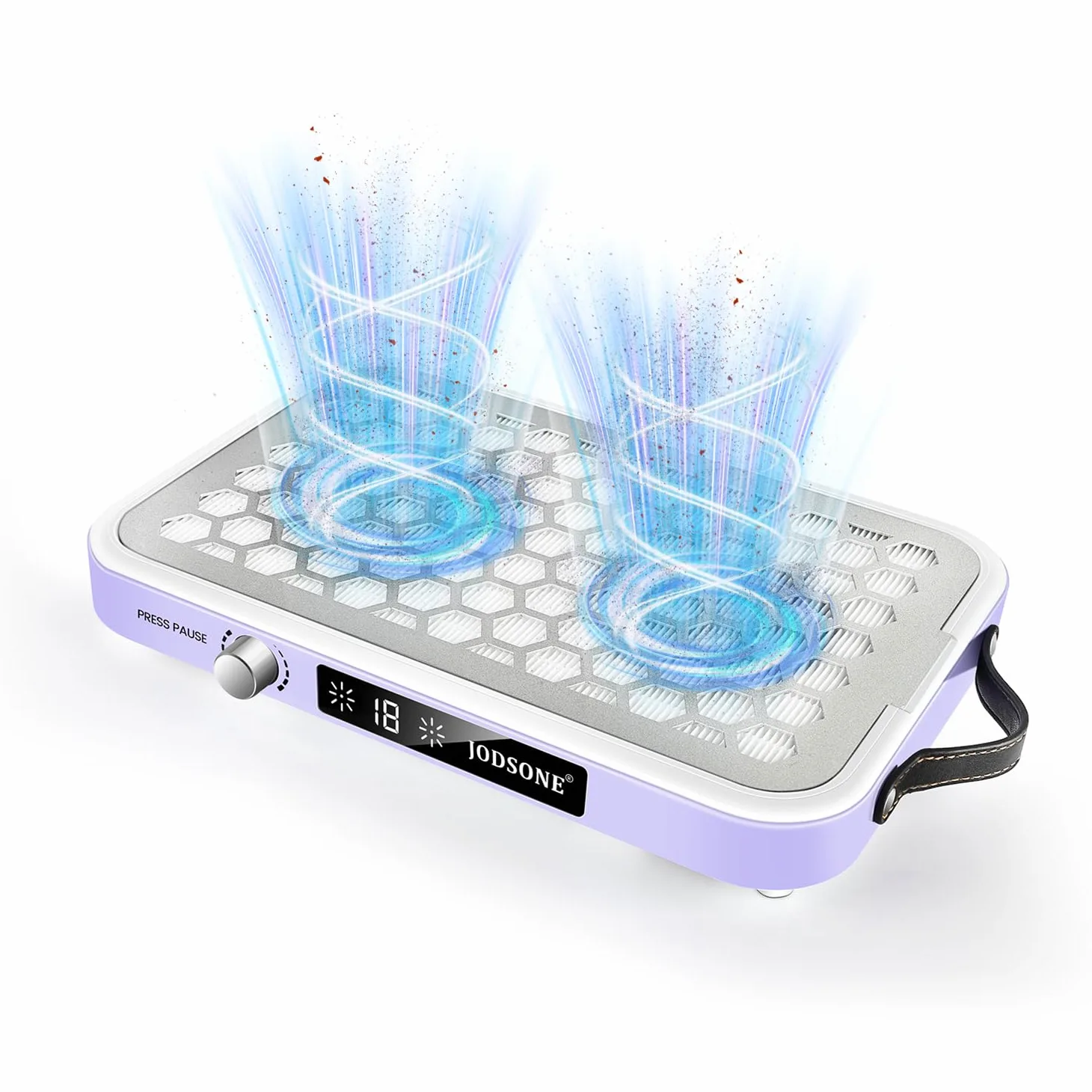 JODSONE, Collettore Professionale di Polvere per Unghie con Doppie Ventole Turbo e Display LED, Portatile, Elevata Efficienza di Rimozione della Polvere, Controllo Intelligente per Uso in Nail Art e