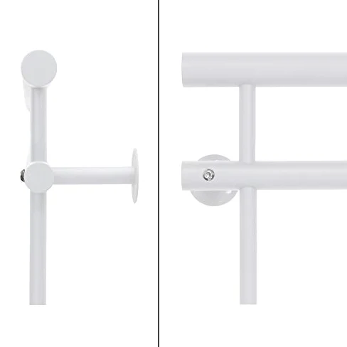 ECD Germany Ringhiera Balcone Francese 90 x 225 cm Bianco Opaco in Acciaio Verniciato a Polvere Supporto Protezione Finestre Griglia Parapetto Balaustra Inferriata a Sbarre 225x90 Recinzione Terrazza