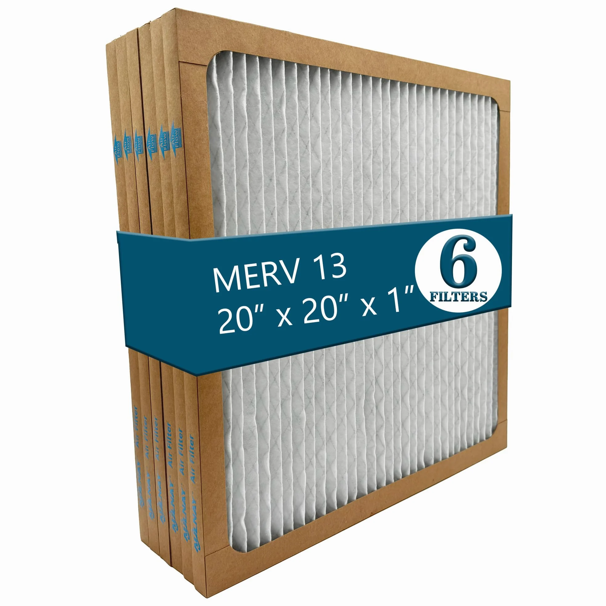 Furnace - Filtro aria a pieghe MERV 13, 50,8 x 50,8 x 2,5 cm, per sistemi HVAC (confezione da 6)