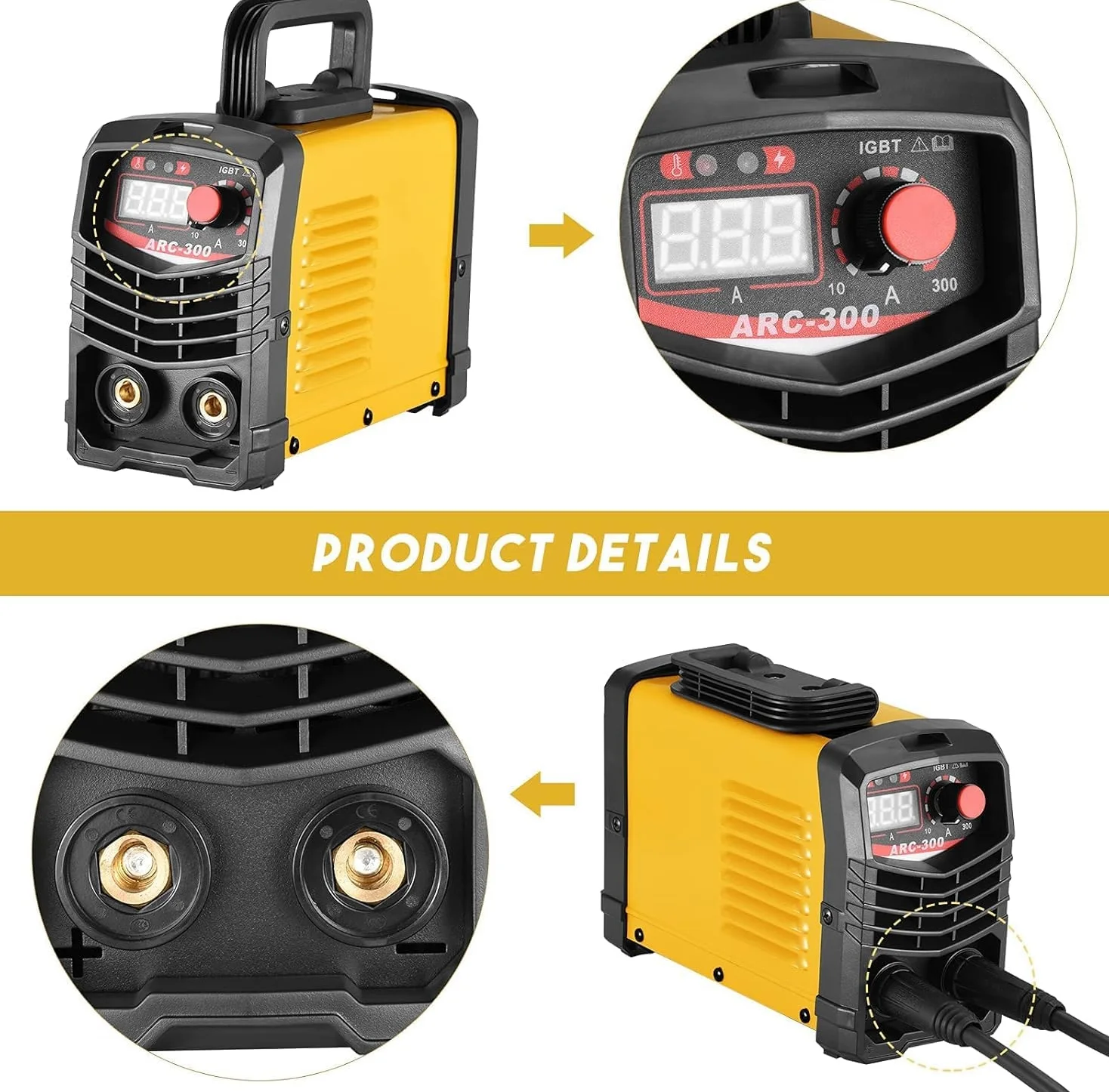 Saldatore 300 A 220 V ARC Saldatore Inverter MMA IGBT Inverter Saldatore Digital Display Lcd Portatile Con Elettrodi Saldatrice Morsetto Di Lavoro