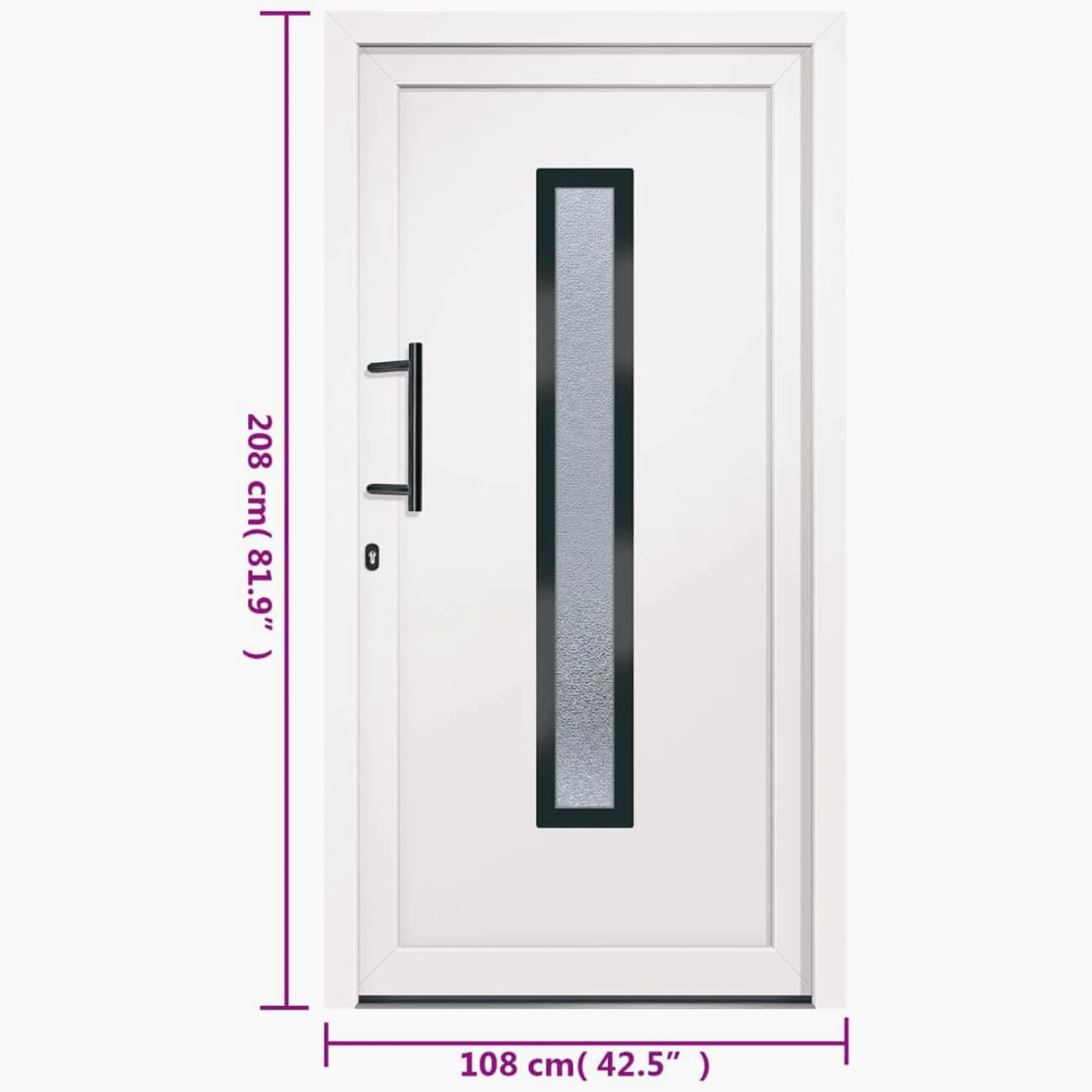 Gecheer Porta,Ingresso,Sinistra,per Esterno,in PVC,Bianco,108x208 cm