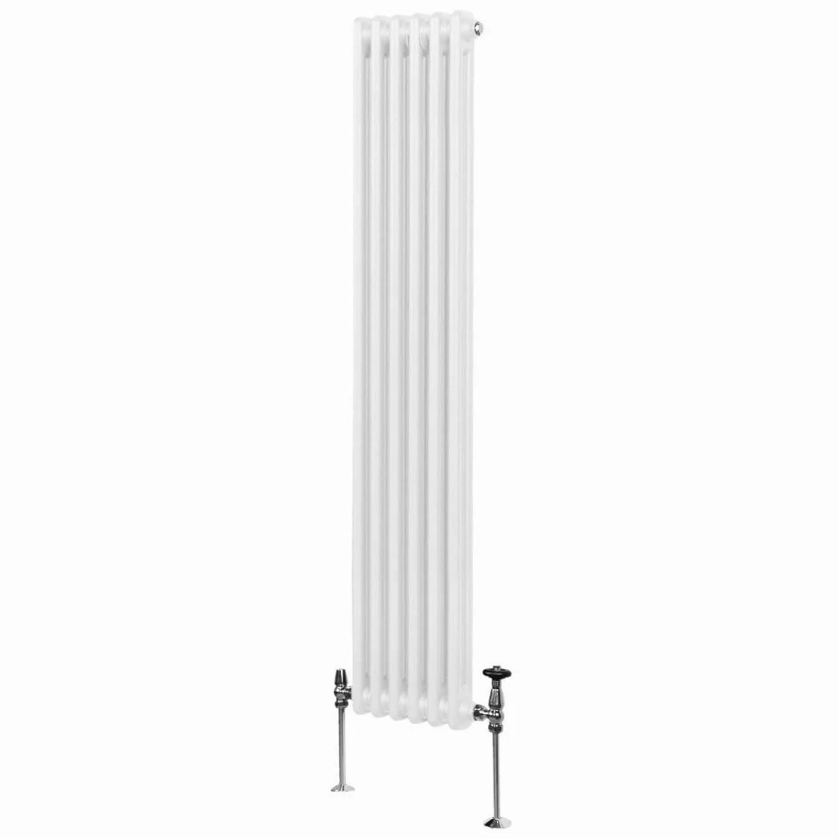 Radiatore Termosifone a 2 Colonne 1800mm x 292mm Moderno Centralizzato Bianco in Acciaio Inox Verticale a Parete Cucina Soggiorno Bagno Kit di Fissaggio e Spazzola Inclusi