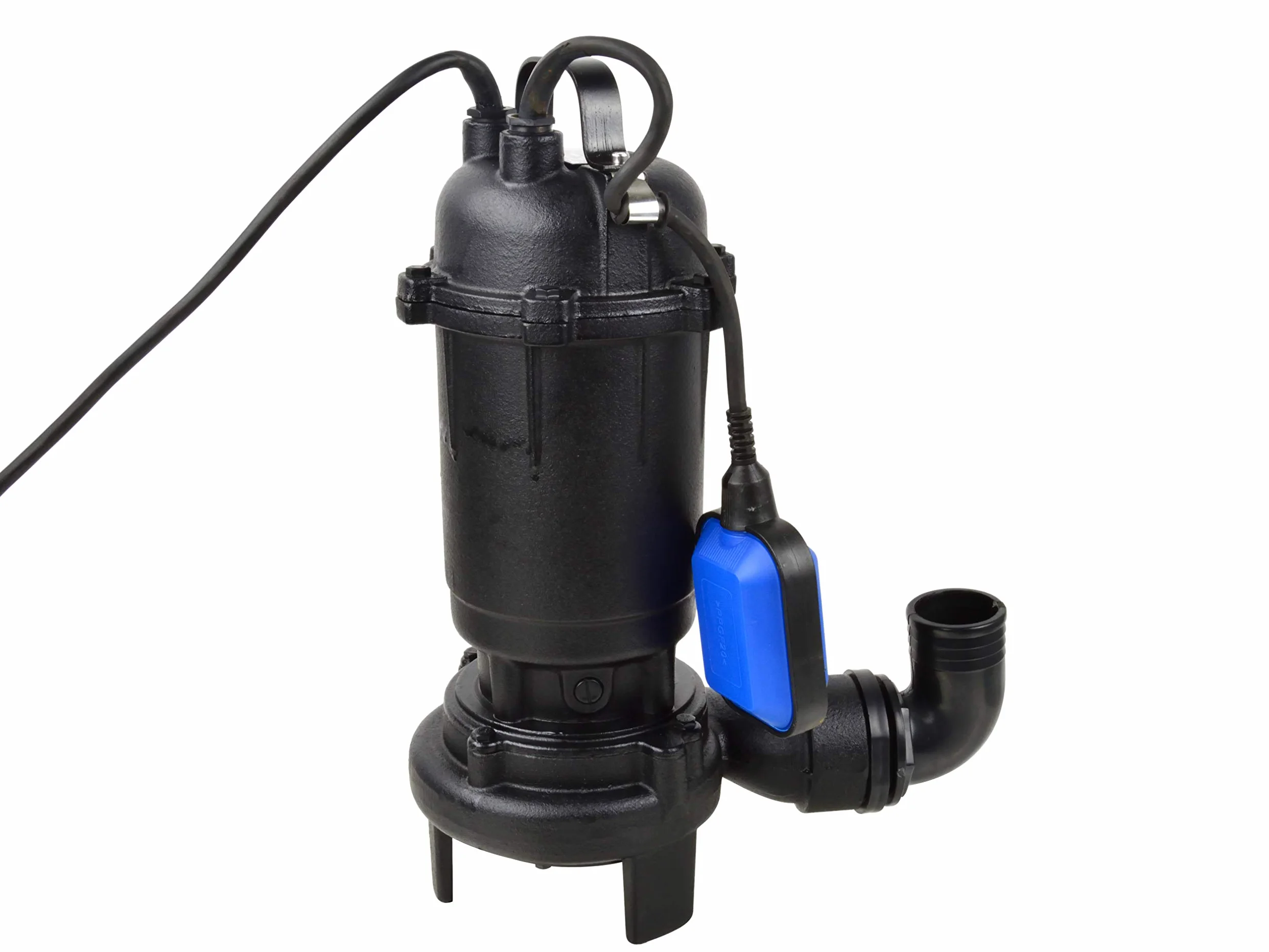 Pompa Sommersa per Acque Scure Con Trituratore e Interruttore Galleggiante - WQD 750W, 20.000L/h, Prevalenza Max. 8m - Corpo in Ghisa