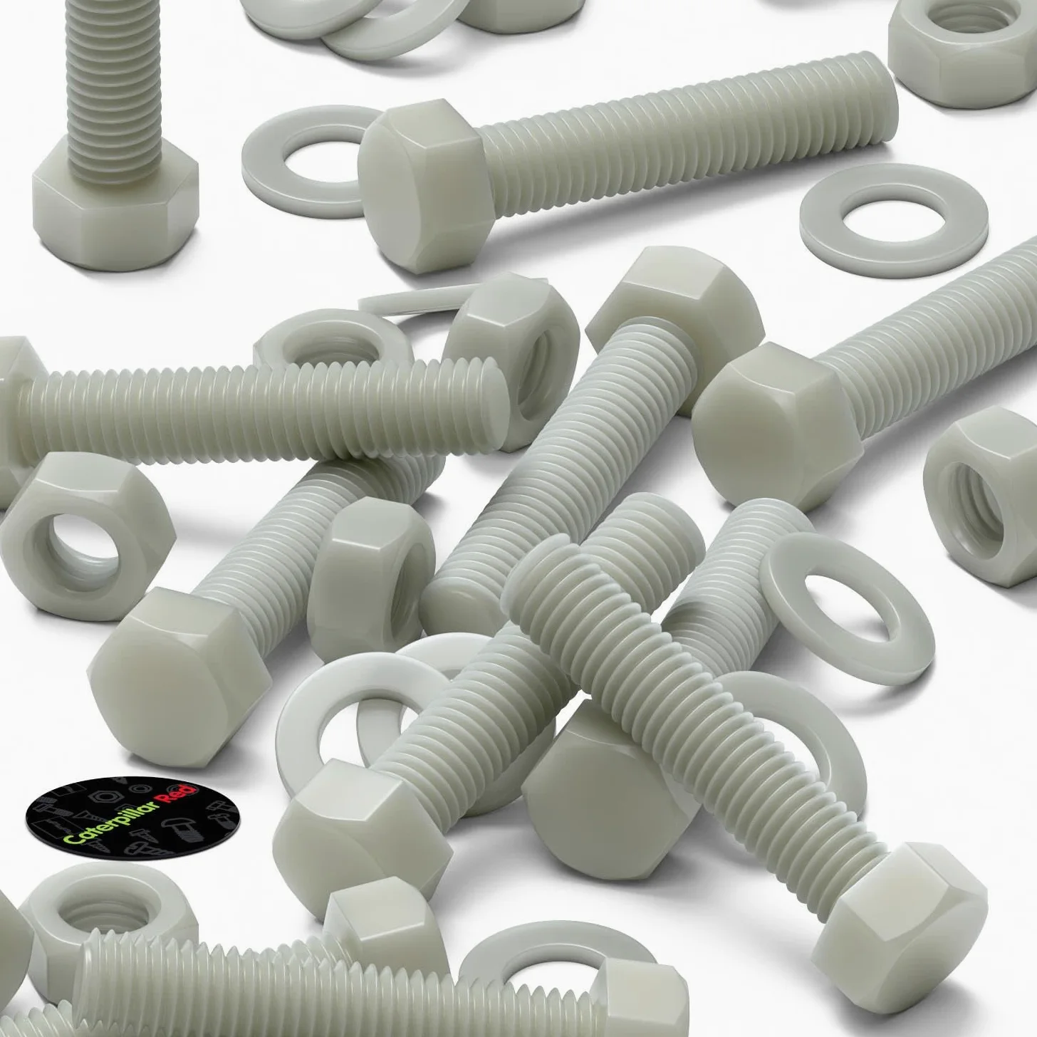 10 x testa Esagonale in super nylon, M10 x 50mm, rinforzato con riempimento in vetro, viti macchinari, Dadi e bulloni di plastica, Rondelle,