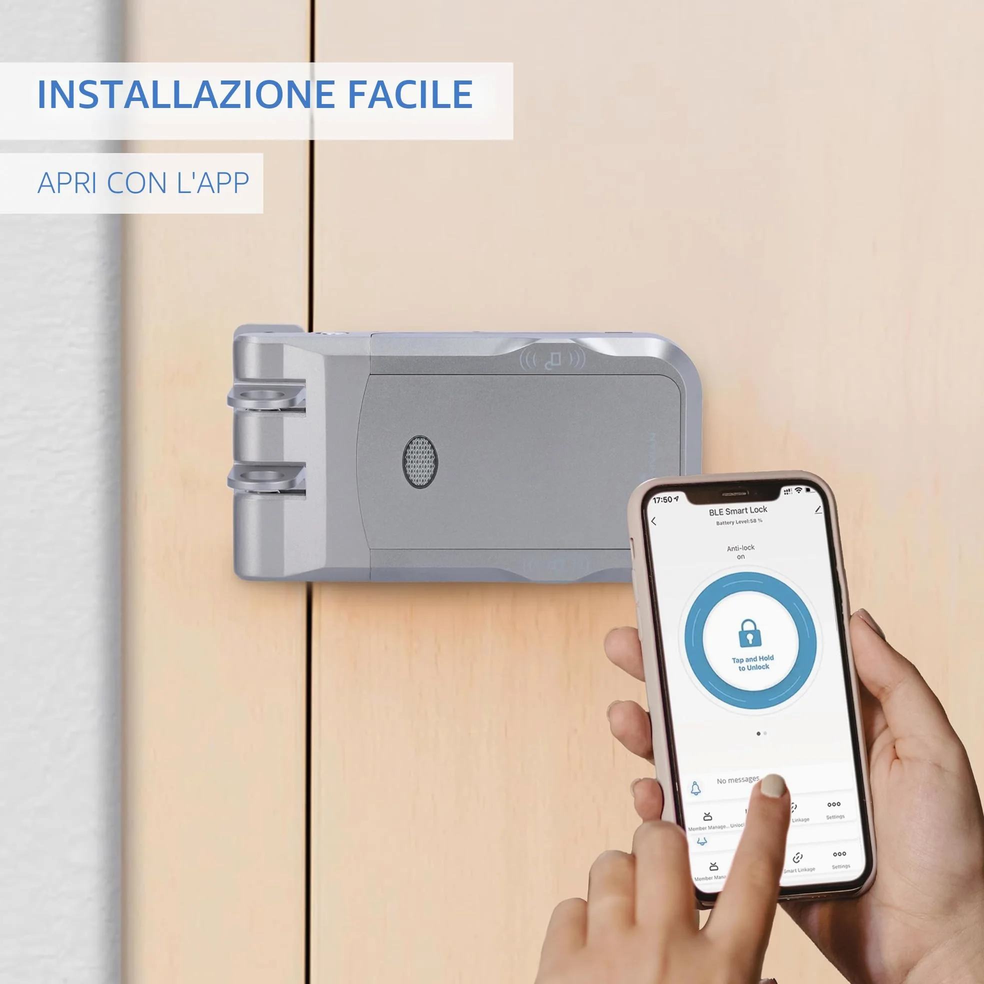 NIVIAN Serratura Invisibile Intelligente WiFi – Chiavistello Elettronico con App e Telecomandi, Doppio Motore Antivandalo, Apertura da Interno ed Esterno