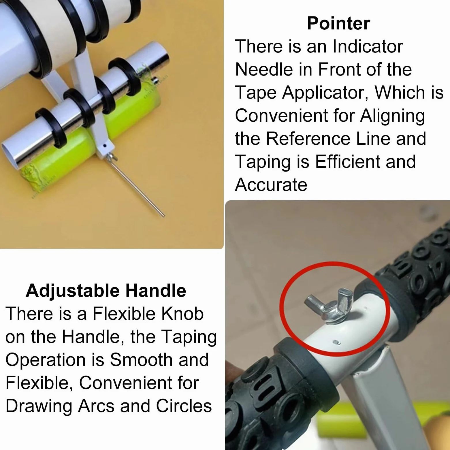 Pickleball Court Line Tape Machine per Applicatore di nastro per pavimenti per campi da esterno per parcheggio Striping Applicatore di nastro adesivo per vernice argento
